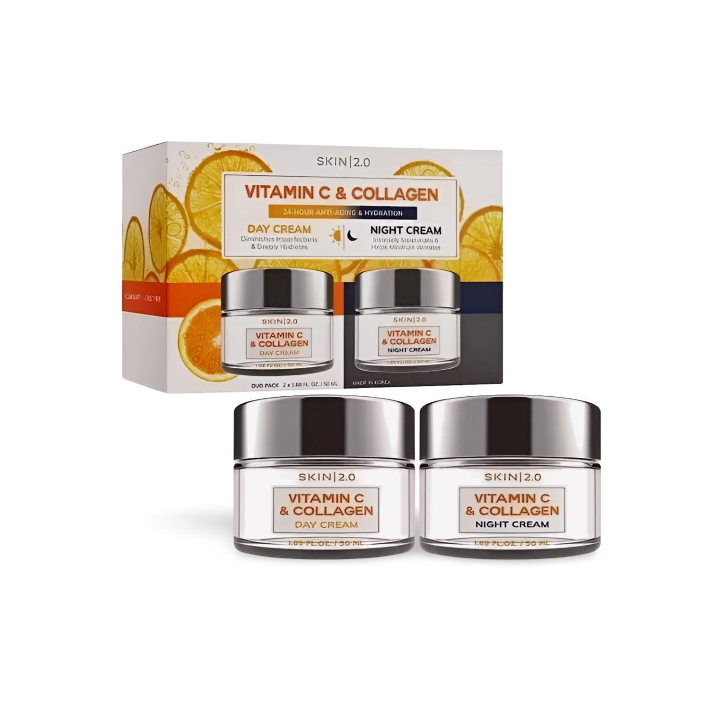VITAMIN C & COLLAGEN DAY CREAM-NIGHT CREAM by Skin 2.0 - 50ml