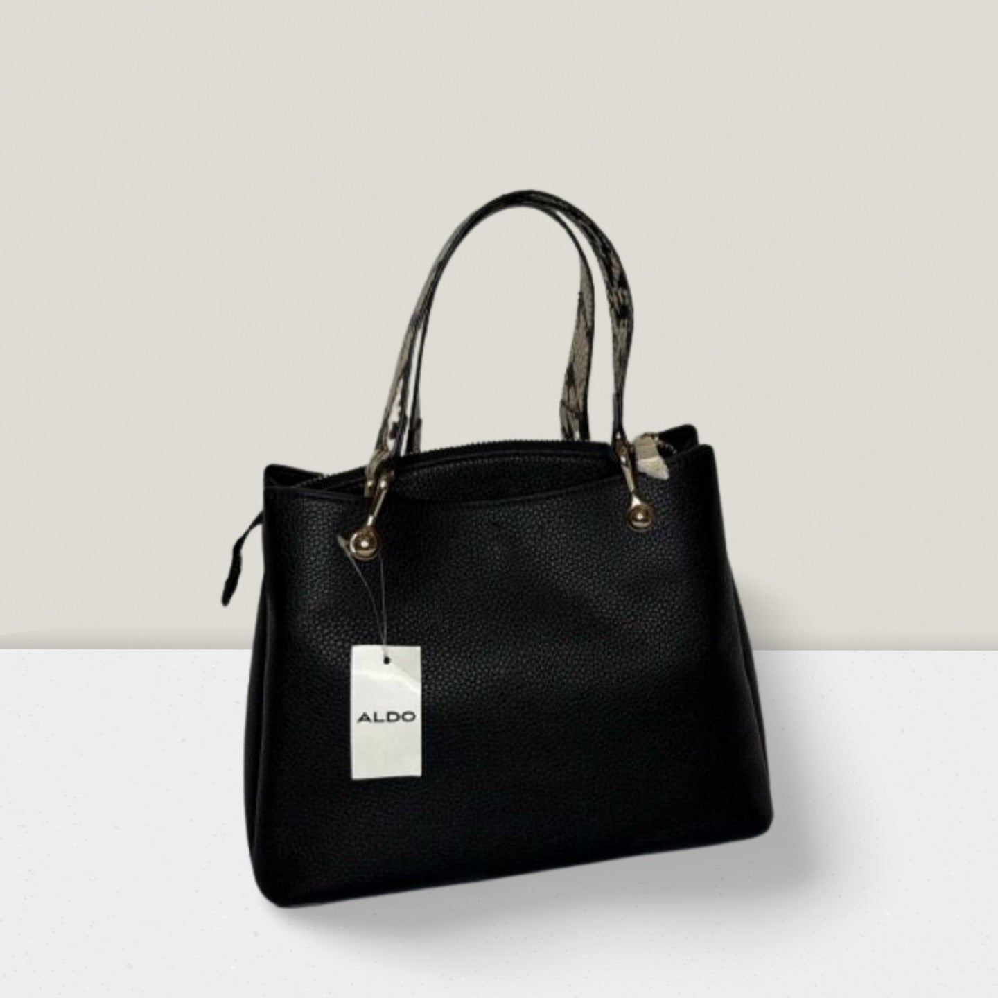 Aldo Qydia Black Women Tote Satchel - Sac a Main